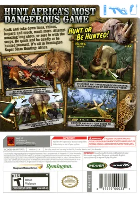 Remington Super Slam Hunting - Africa box cover back